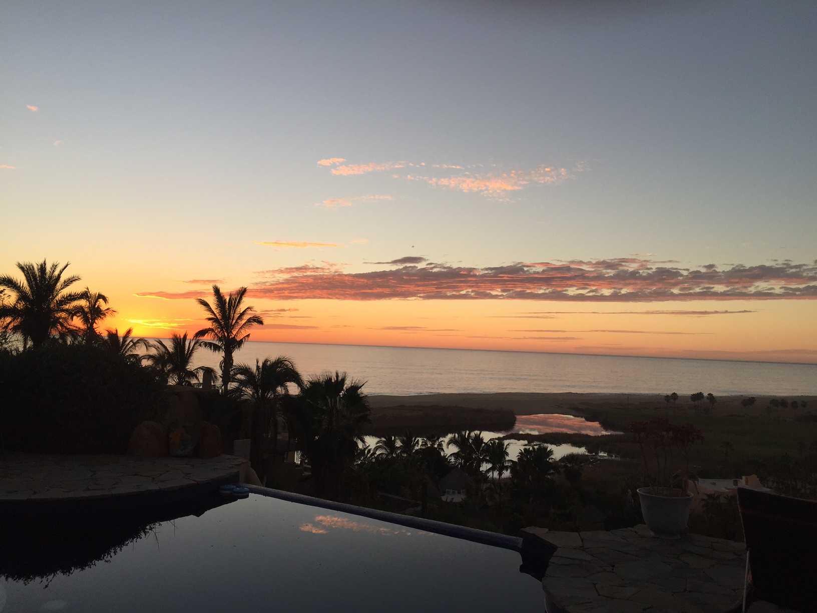 Sunset from Los Colibris hotel and retreat site